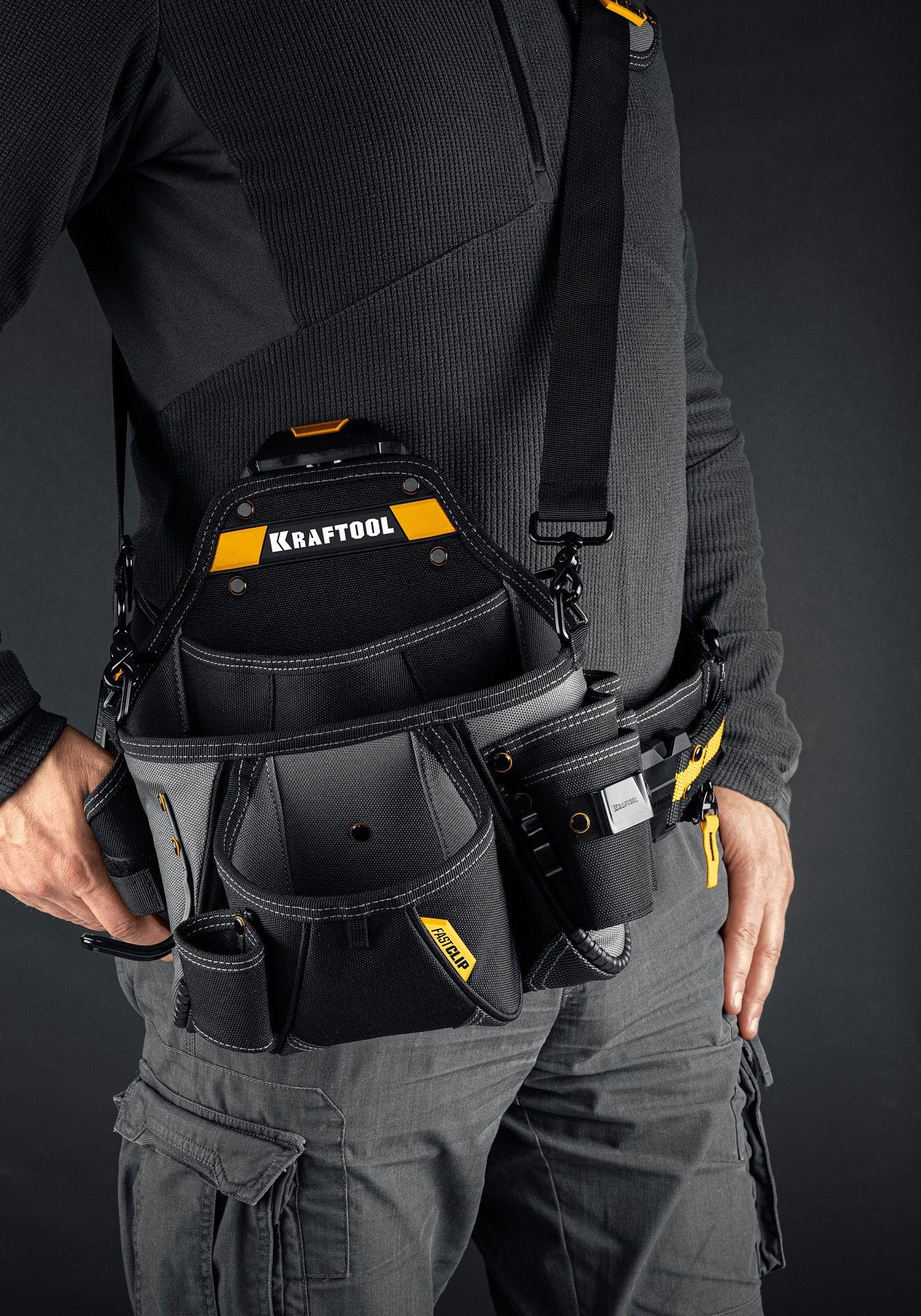 Сумка поясная с креплением FastClip KPB- 20 Kraftbuilt Kraftool 38767 - фото