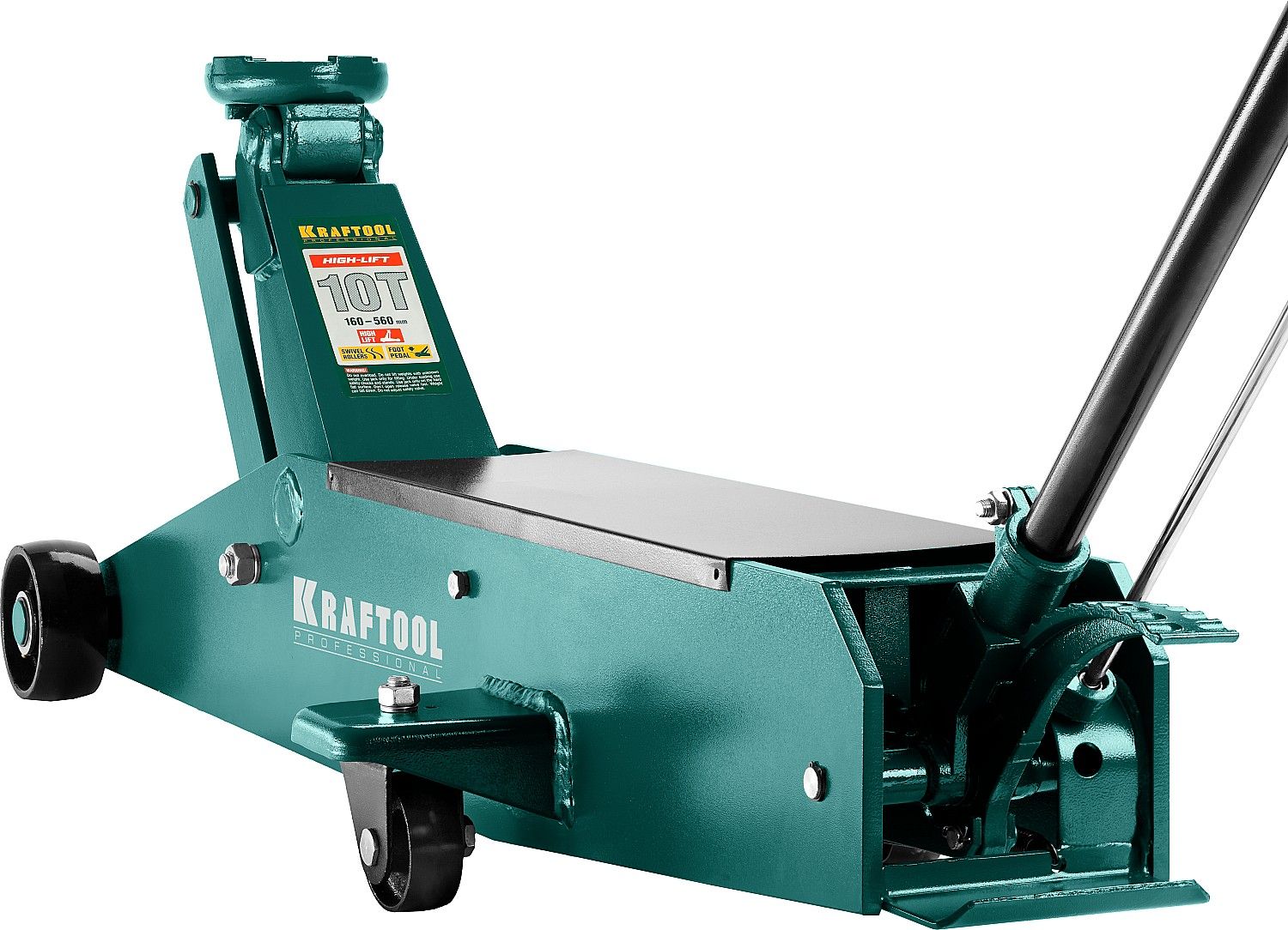 Домкрат подкатной для тяжелой техники 10 т 160-560 мм Kraftool High-Lift 43455-10 - фото