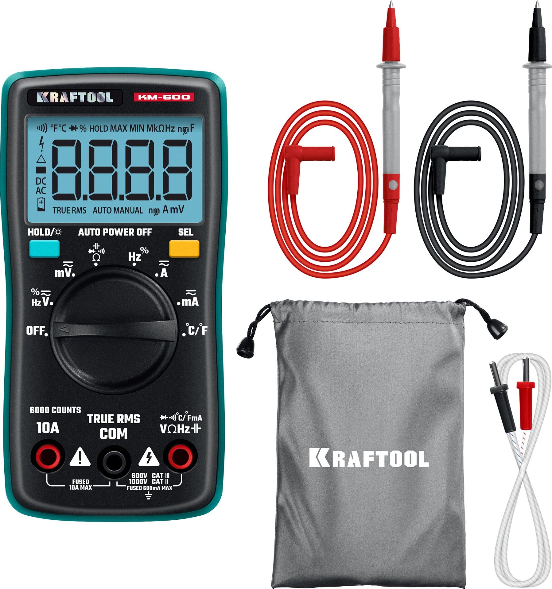 Мультиметр цифровой KM-600 Kraftool 59854 - фото