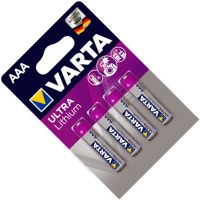 Батарейка 6103 литиевая минипальчиковая ААА 1,5 В Varta 6103301404М, 4 шт в блистере