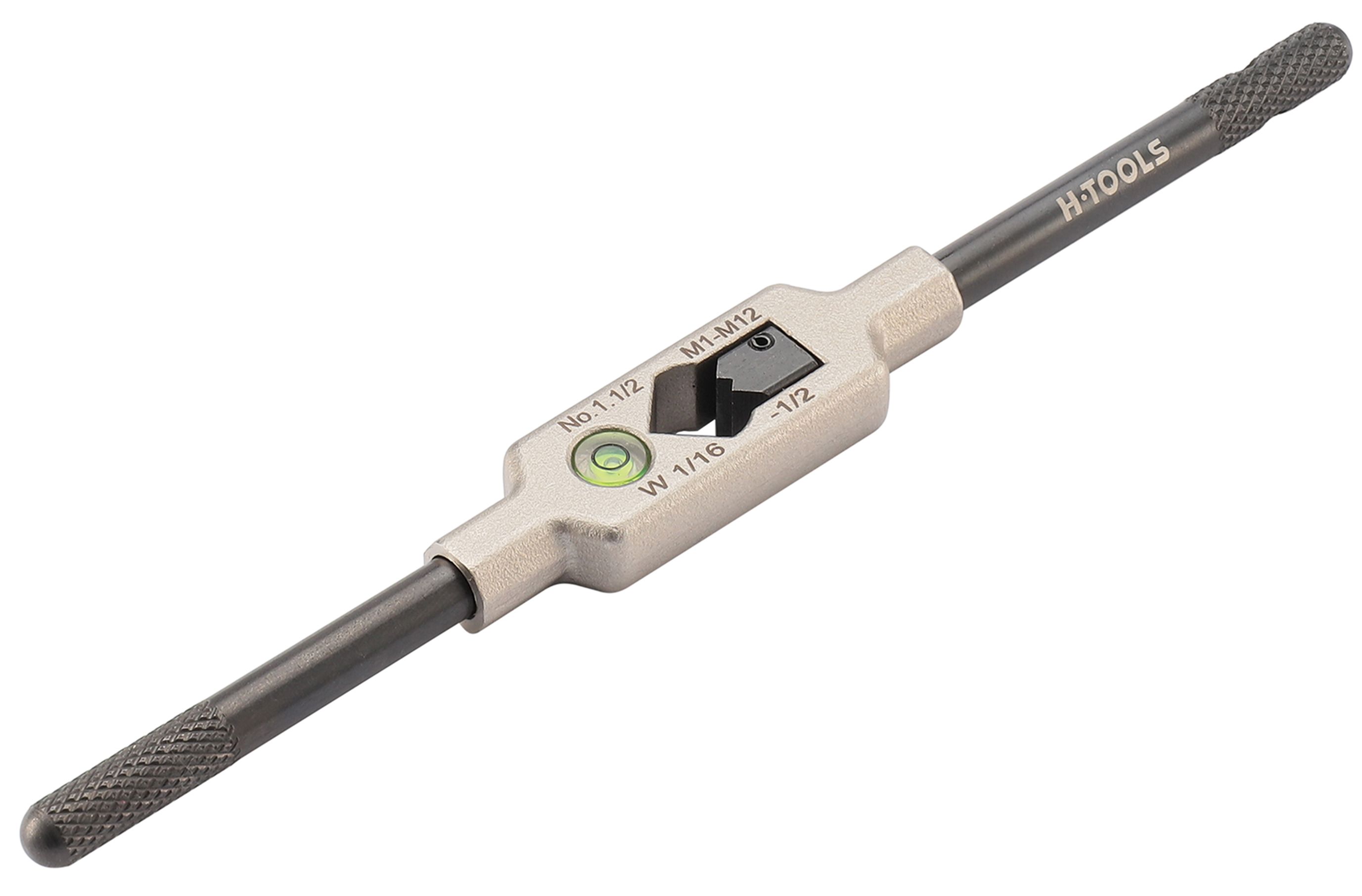 Вороток для метчиков с уровнем №1,5 M1-M12 (2,1-8,0 мм) 175 мм Inox DIN 1814 H-Tools 08802040 - фото