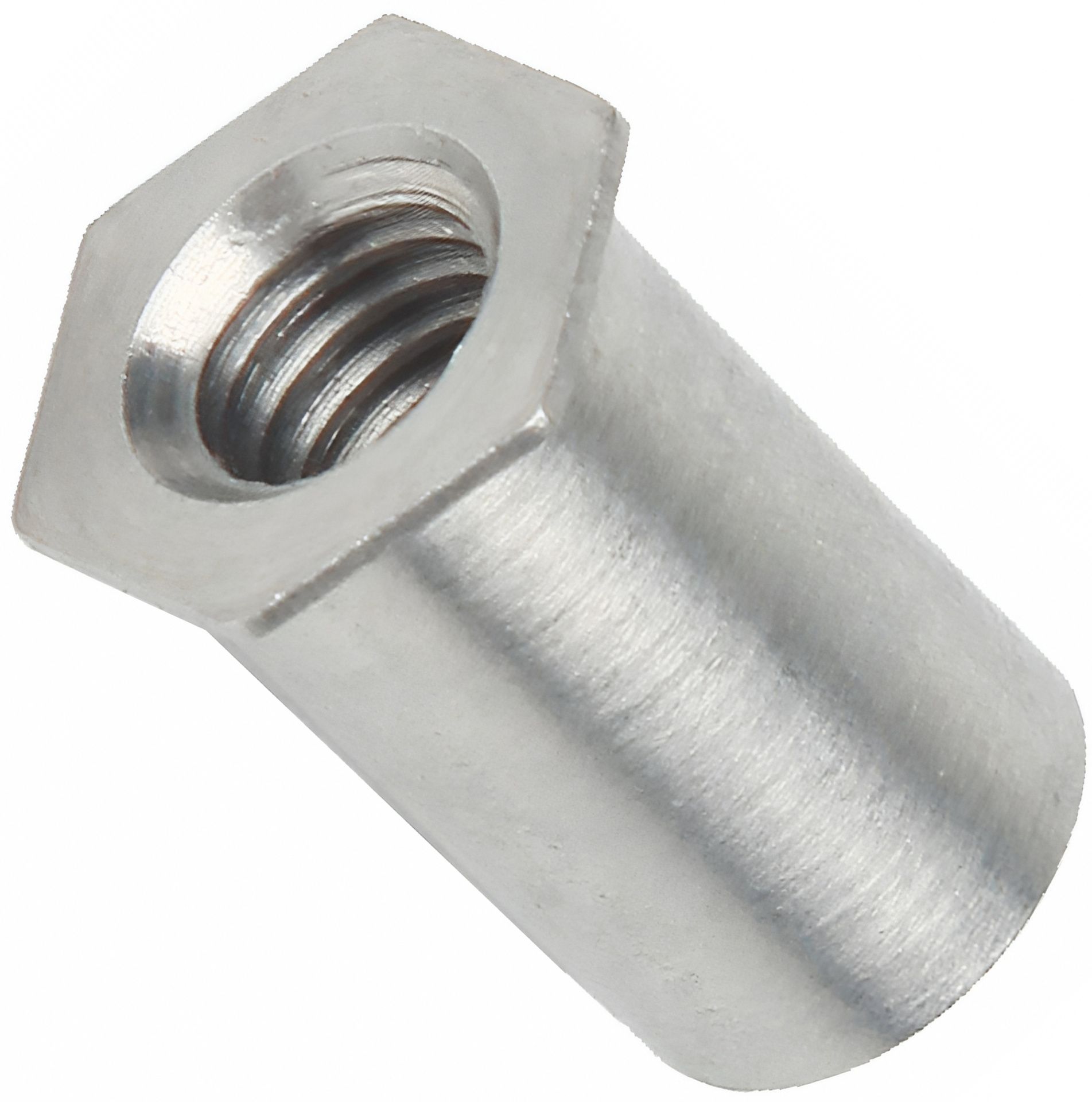 Втулка запрессовочная со сквозной резьбой и шестигранной головкой М3х8 мм 30314 SOS, нержавеющая сталь А2 - фото