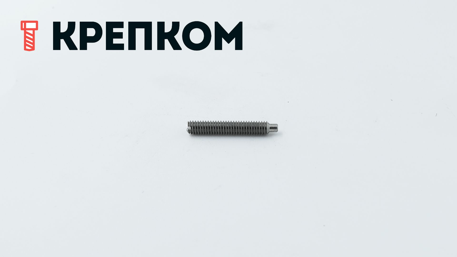 Винт установочный DIN 417 (ISO 7435) с цапфой и прямым шлицем, сталь 14H - фото