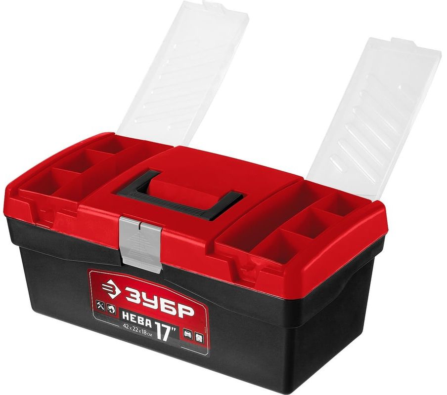 Ящик для инструментов пластиковый 17" 420х220х180 мм НЕВА-17 ЗУБР 38323-17 - фото