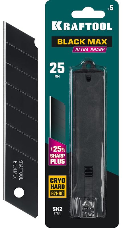 Лезвия сегментированные 25 мм Black Max Kraftool 09602-25-S5, 5 шт - фото