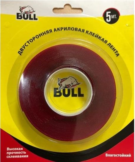 Лента двухсторонняя акриловая 20 мм х 5 м Bull BAT2005 - фото