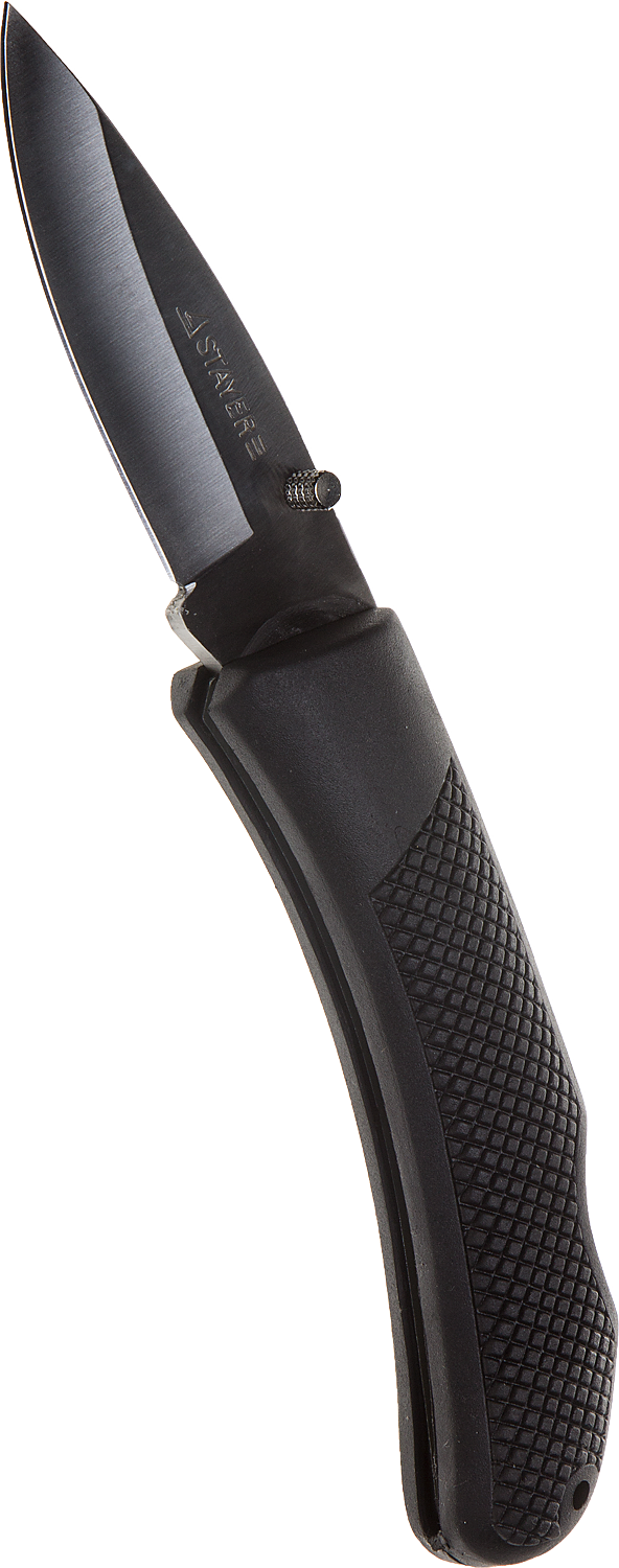 Изображение товара Складной нож Stayer 47600-2 с обрезиненной ручкой