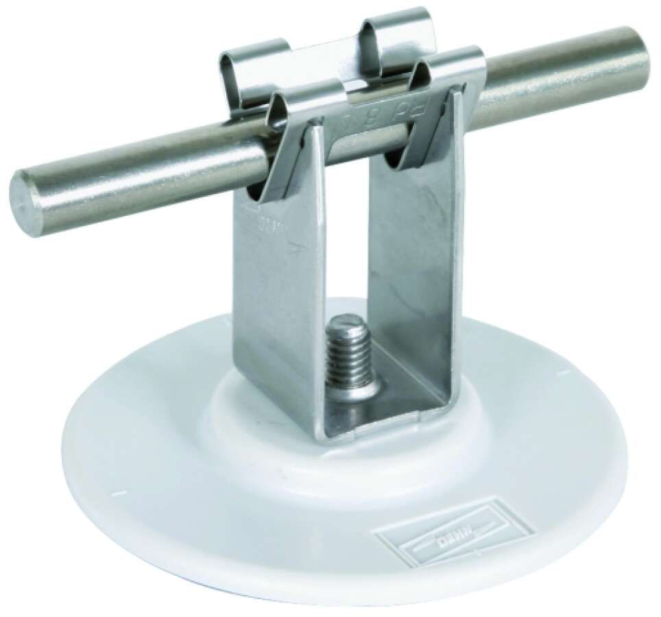 Держатель проводника DEHNgrip на кровле, с клеящимся основанием, h=32 мм DEHN 297120, нержавеющая сталь - фото