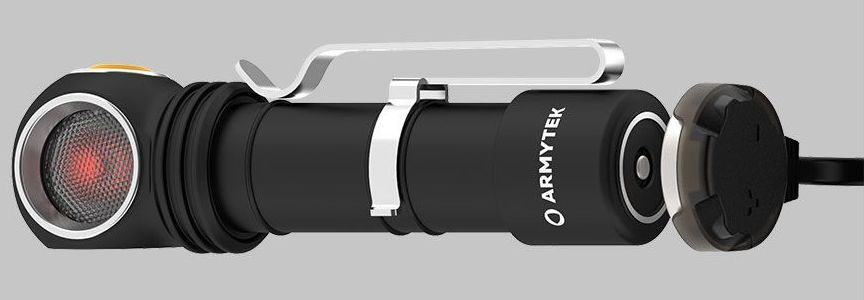 Мультифонарь светодиодный Armytek Wizard C2 WR Magnet USB F06901C, 1100/230 люмен, белый/красный свет - фото