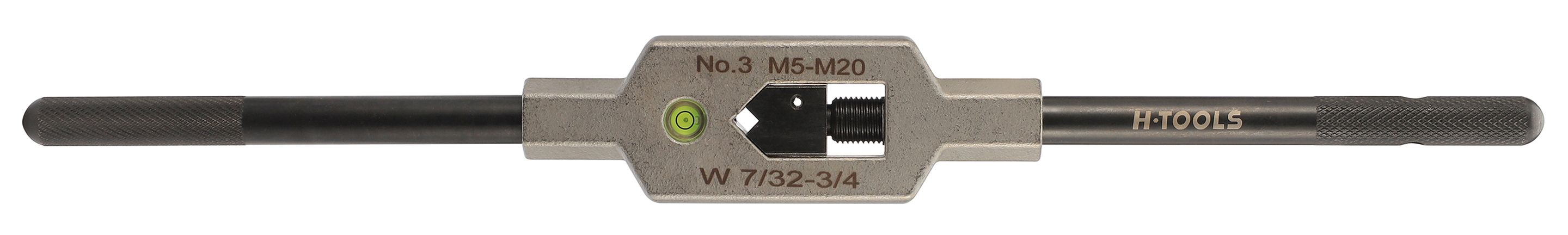 Вороток для метчиков с уровнем №3 M5-M20 (4,9-12,0 мм) 370 мм Inox DIN 1814 H-Tools 08802060 - фото