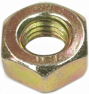 Гайка высокопрочная М12 DIN 934 (ГОСТ 5927), класс прочности 10, желтый цинк - фото