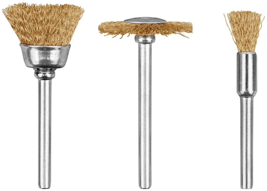 Набор корщеток латунированных FIT 36904, 3 шт - фото