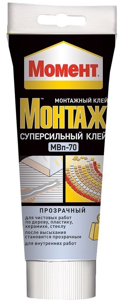 Монтажный клей Момент Монтаж Суперсильный МВп-70 1317436 185 гр прозрачный - фото