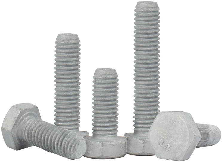 Болт шестигранный с полной резьбой DIN 933, класс прочности 8.8, термодиффузное цинкование - фото