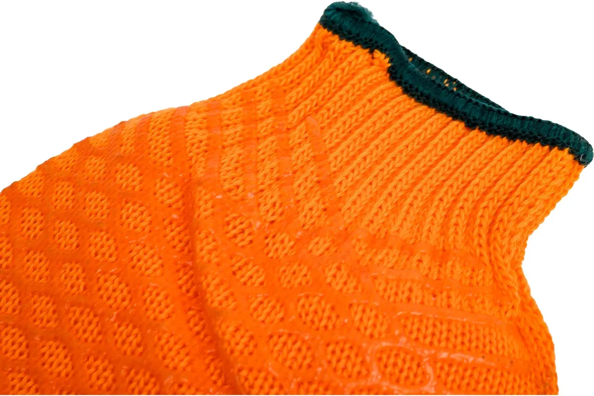 Перчатки трикотажные с противоскользящим двусторонним перекрестным покрытием L-XL ЗУБР Hard 11278-XL - фото