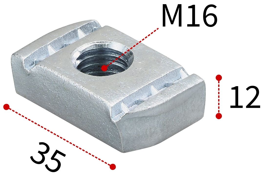 Гайка канальная для профиля FUS Fischer FCN M16 561773, оцинкованная сталь - фото