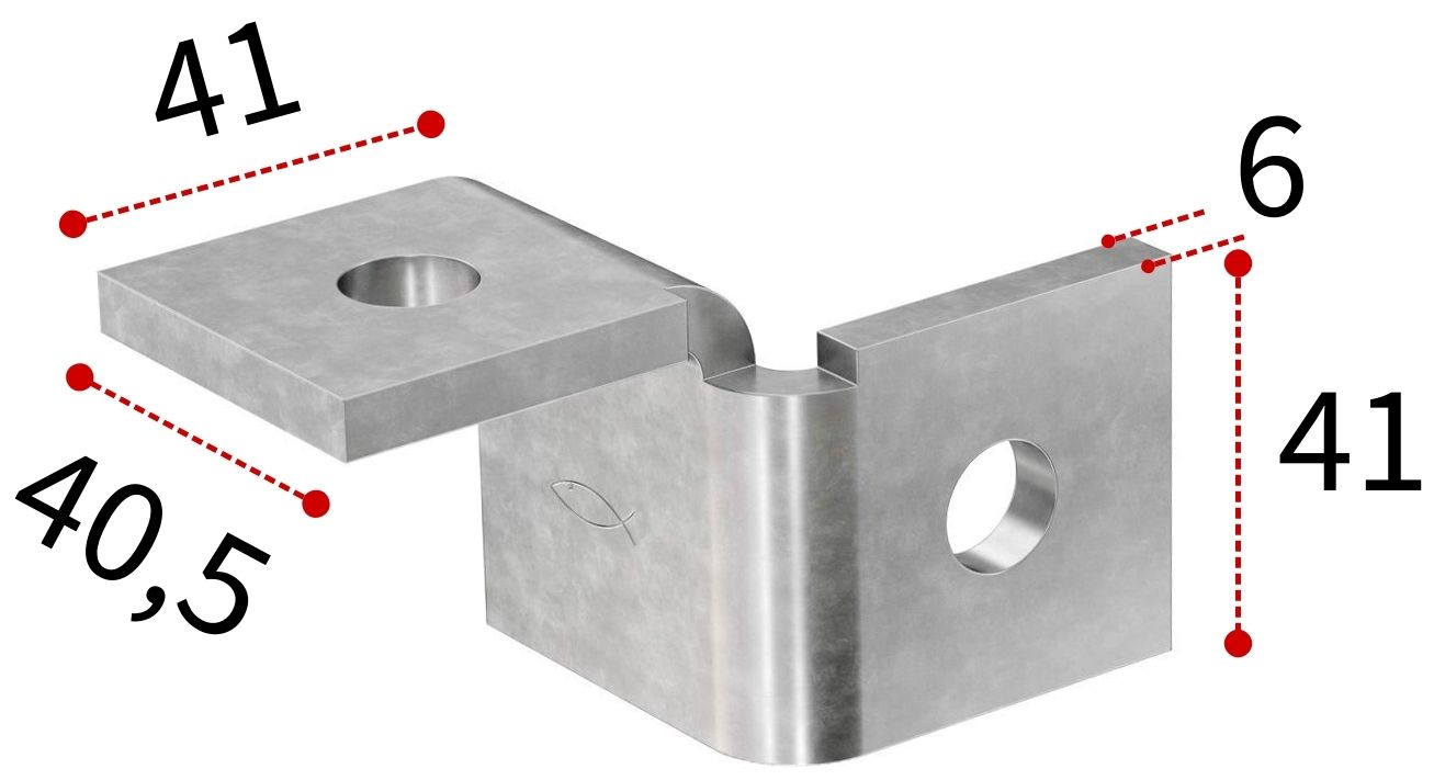 Соединительный уголок для профиля FUS Fischer FUF 180° L 537586, горячеоцинкованная сталь - фото