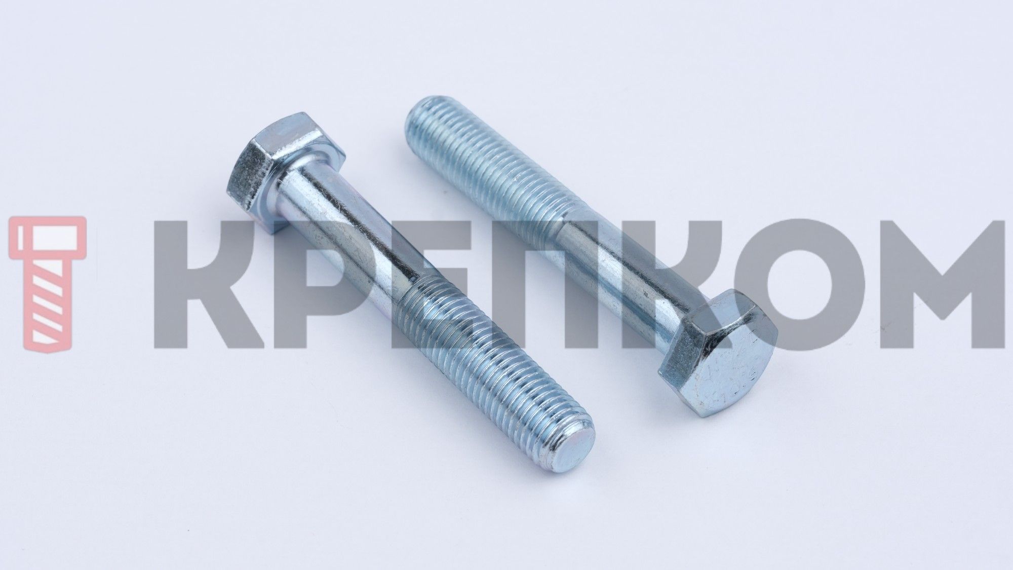 Болт с неполной мелкой резьбой М10х1,25х60 DIN 960 (ISO 8765) класс прочности 10.9, оцинкованная сталь - фото