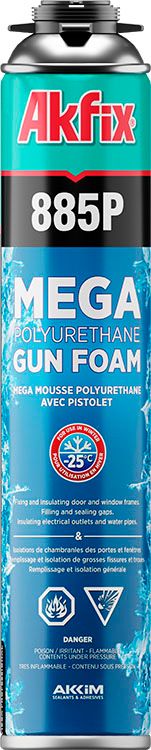 Пена монтажная профессиональная зимняя, выход 70 л, 885 Akfix FA085, 1020 гр - фото