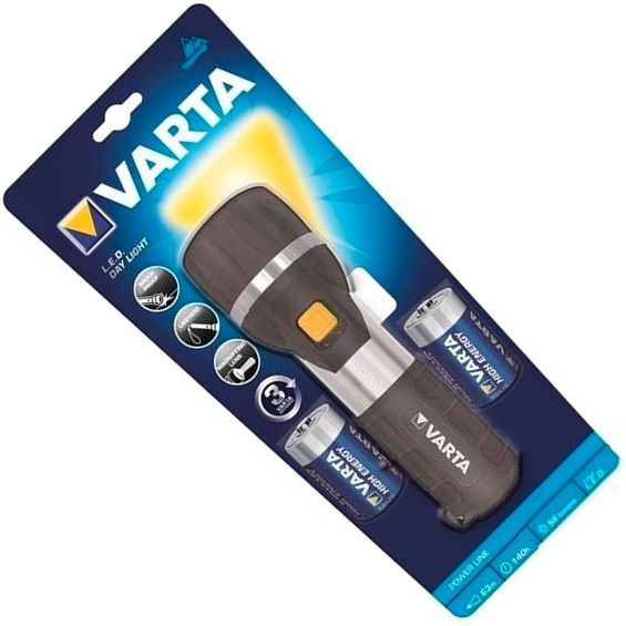 Фонарь светодиодный ручной 58 люмен 2D Varta Led Day Light 17611101421М - фото