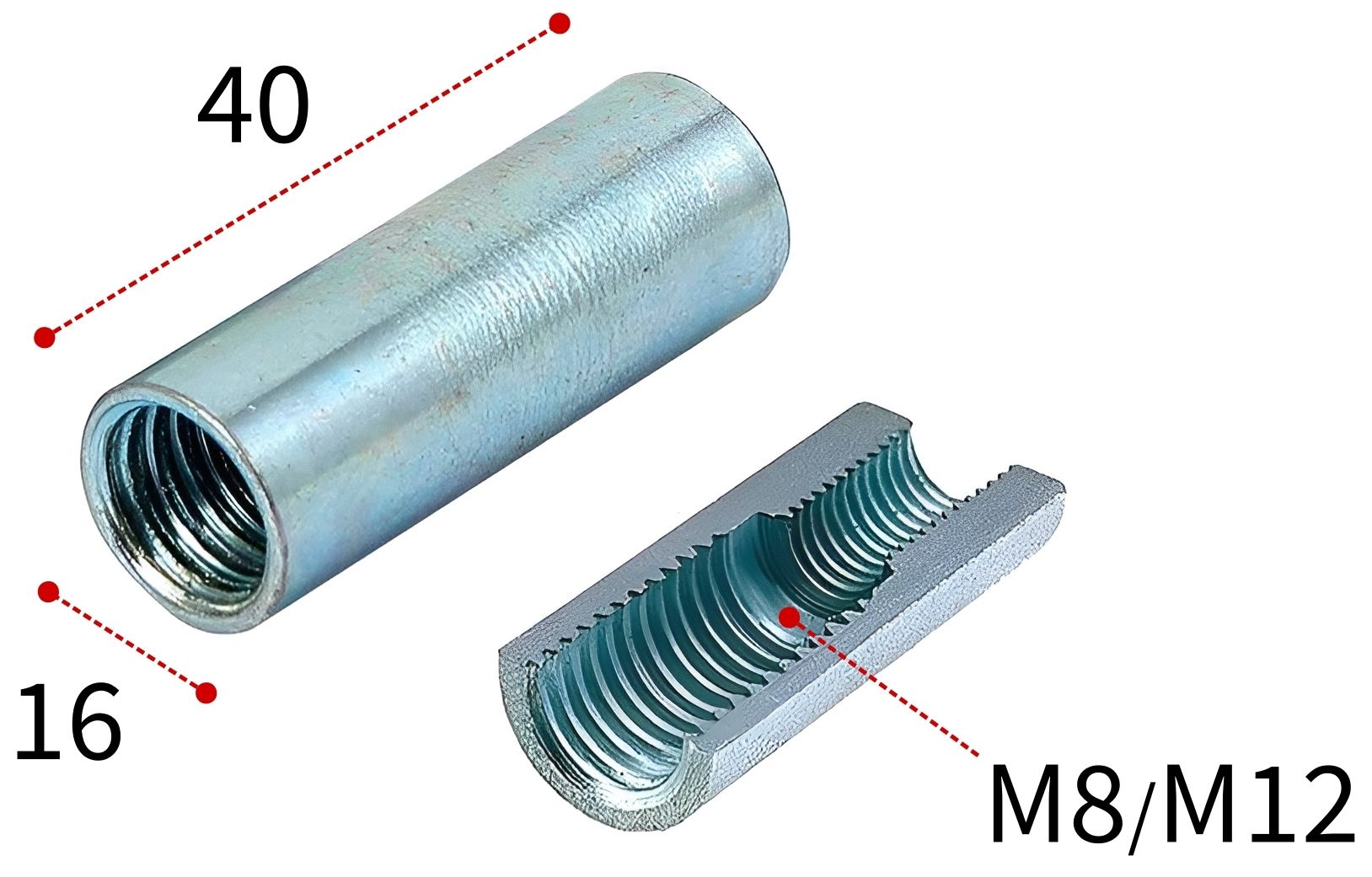 Муфта переходная М8/М12 40 мм MUPRO 113447 - фото