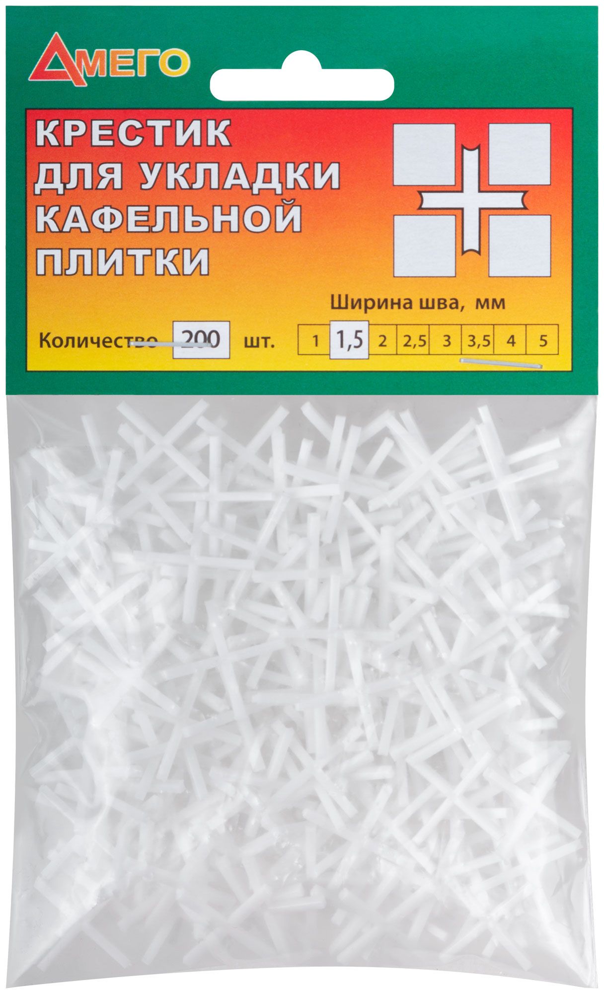 Крестики для кафеля 1,5 мм FIT 16742, 200 шт - фото