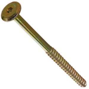 Изображение товара Саморез мебельный 6,3х100 мм с плоской головкой и внутренним шестигранником, желтый цинк