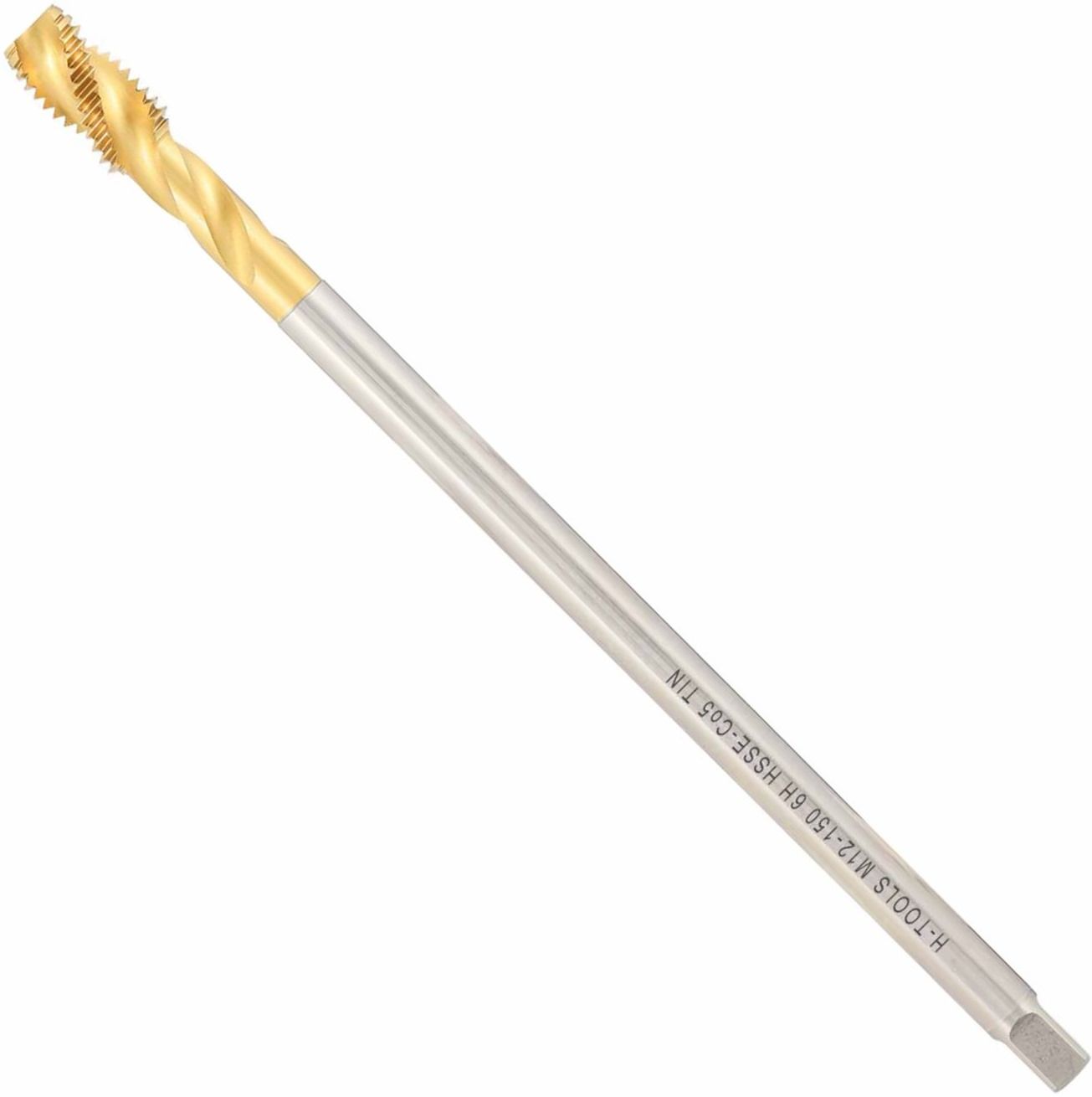 Метчик машинный спиральный удлиненный М12х1,75 мм DIN 371 HSSE-TiN H-Tools 32086THT, метрическая резьба - фото