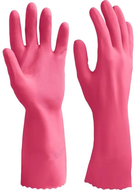 Перчатки латексные с х/б напылением, рифлёные S(7) ЗУБР 11250-S_z01 - фото