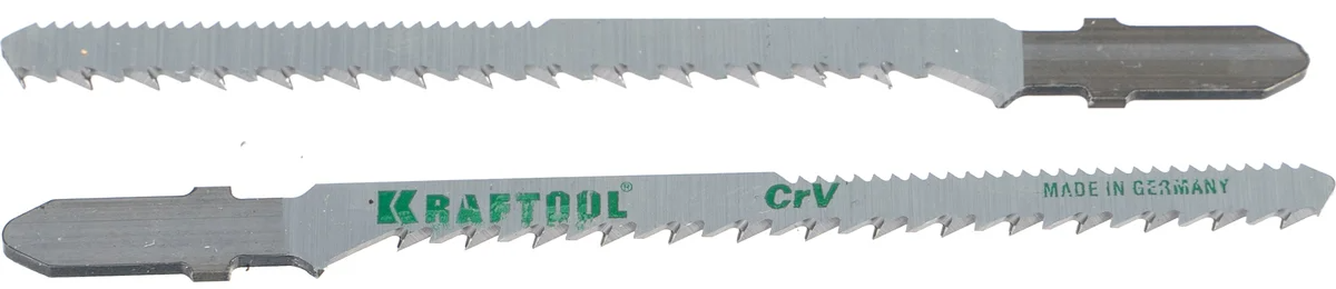 Полотно по дереву для лобзика 100/75 мм, чистый рез, T101AO Kraftool 159514-2,5, хромованадиевая сталь, 2 шт - фото