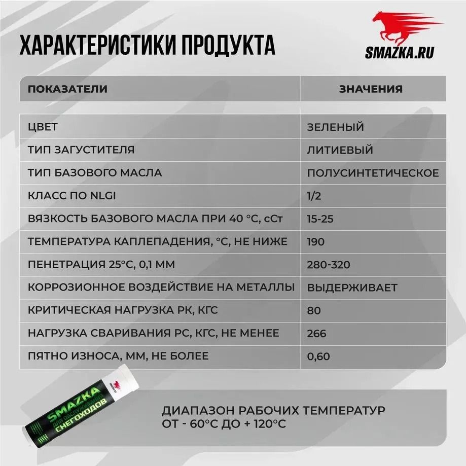 Смазка для снегоходов МС ВМПАВТО 1260, 400 мл (картридж) - фото