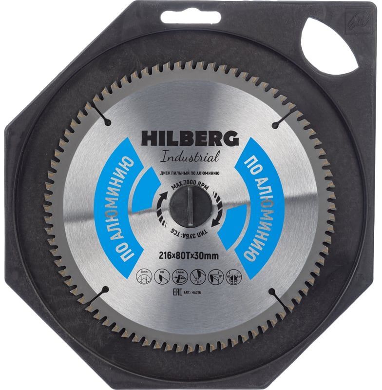 Диск пильный по алюминию 216х30 мм 80T Hilberg Industrial HA216 - фото