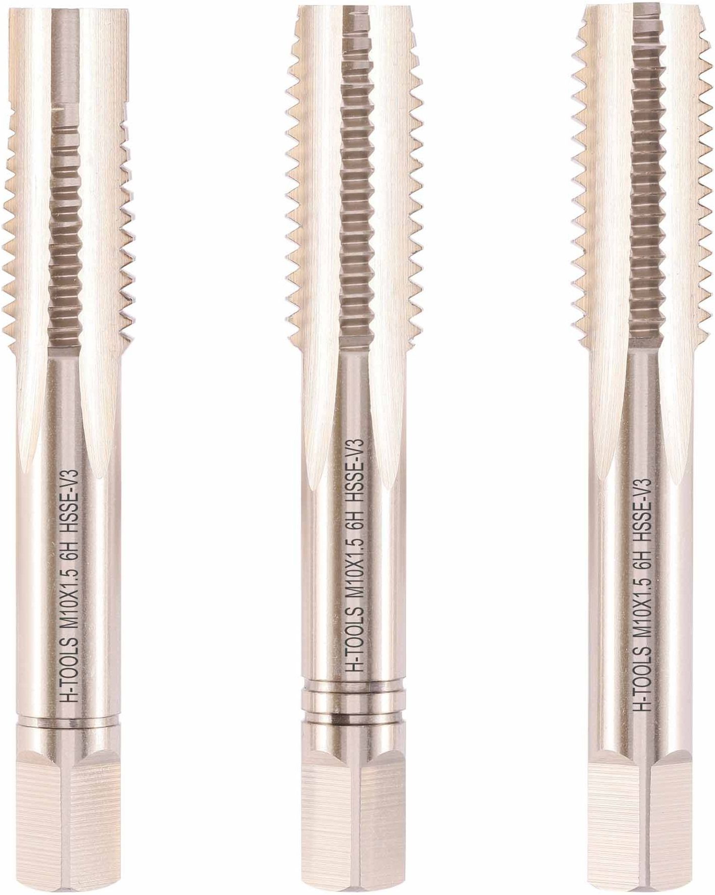 Метчик ручной с цапфой DIN 352 HSSEV3 H-Tools, комплект - 3 шт - фото