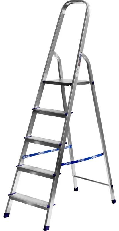 Стремянка 5 ступеней, 103 см СИБИН 38801-5, алюминий - фото