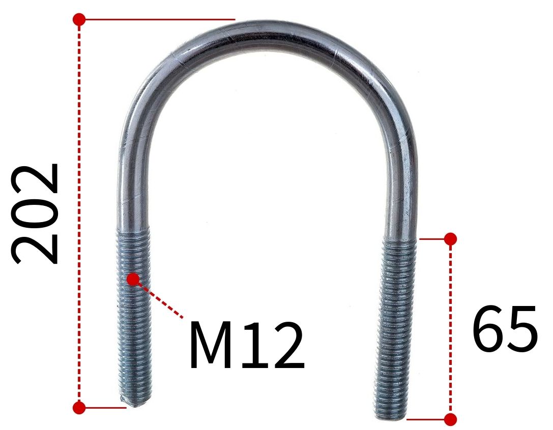 Изображение товара Скоба U-образная 5 дюймов оцинкованная сталь W1 для труб