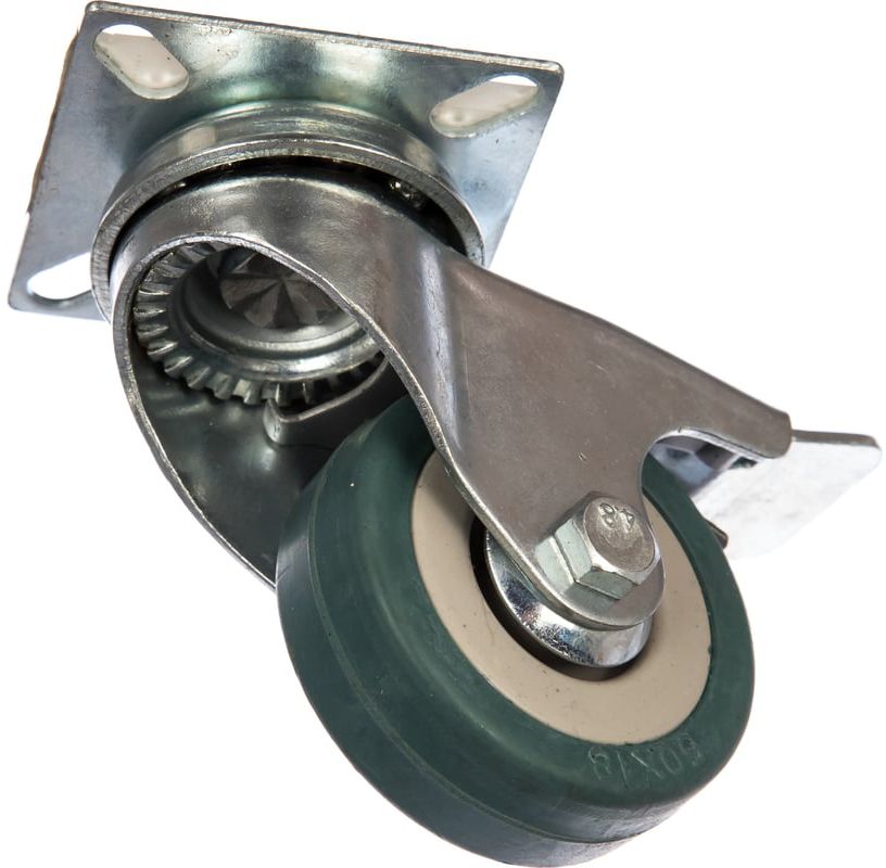 Колесо поворотное с тормозом резина/полипропилен ЗУБР - фото