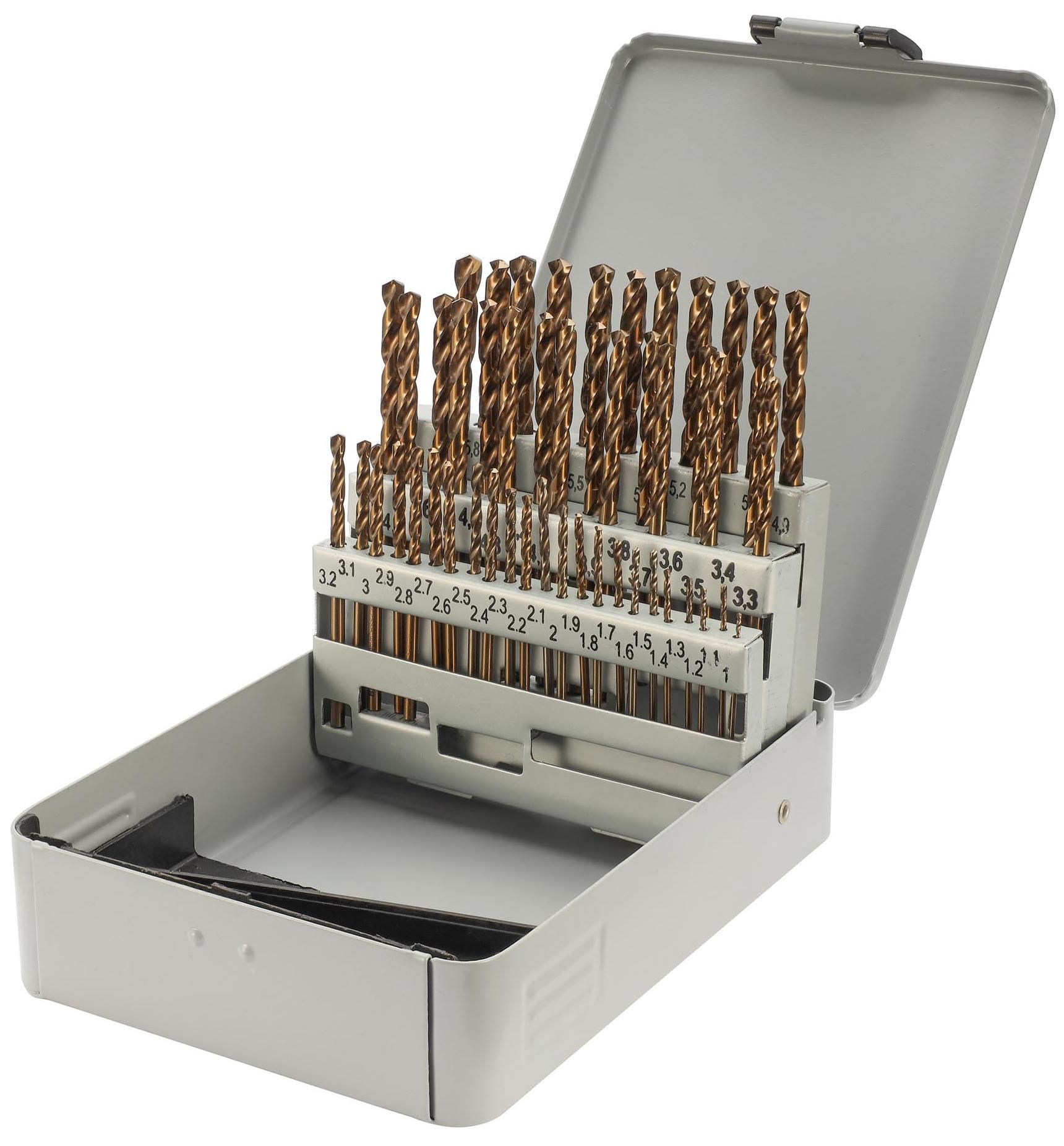 Изображение товара Набор спиральных сверл по металлу H-Tools 50 шт диаметр 1-5,9 мм DIN 338