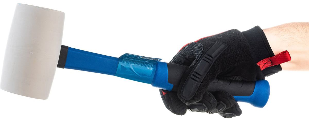 Киянка резиновая белая с фиберглассовой рукояткой ЗУБР - фото