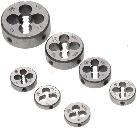 Набор метрических плашек №70 М3-М12 Волжский Инструмент 5503087, 8 шт - фото