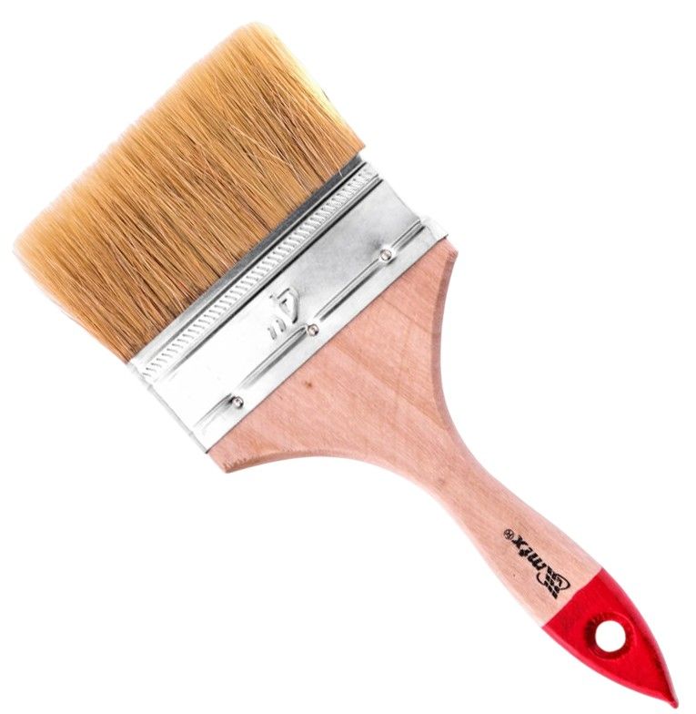 Кисть плоская с деревянной ручкой Стандарт Matrix, натуральная щетина - фото
