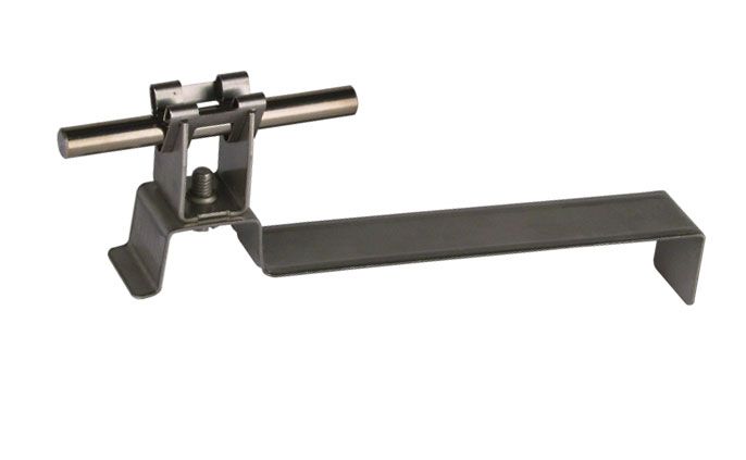 Кровельный держатель проводника тип B с угловой скобой DEHNgrip L=169мм, h=20мм, Rd=8мм, NIRO - фото