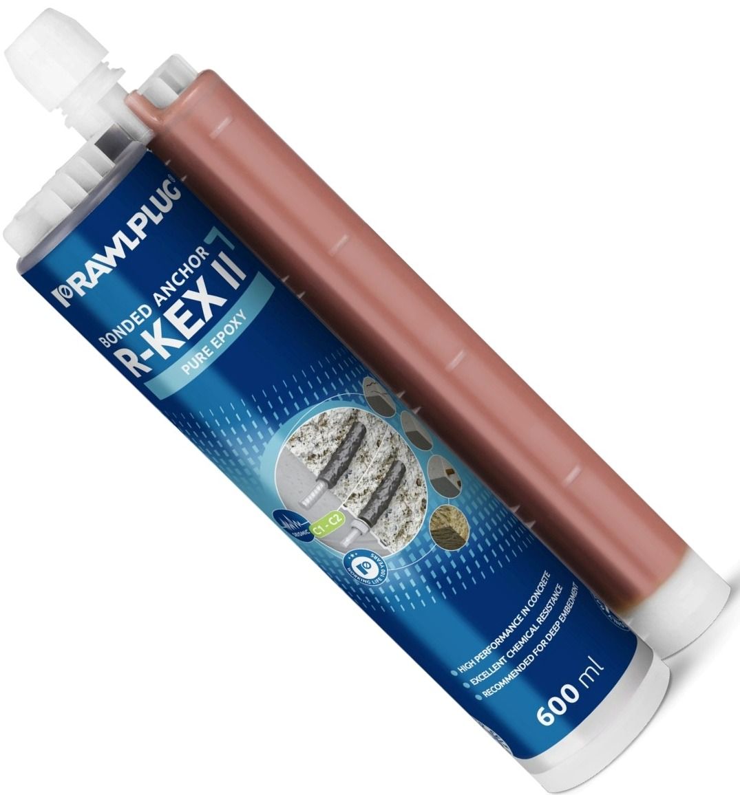 Химический анкер картридж 600 мл Rawlplug R-KEX-II-W 5100419, эпоксидная смола - фото