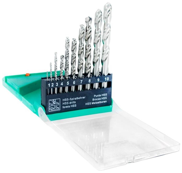 Набор сверл по металлу 1-10 мм Р6М5 РИ ri.243.124, 10 шт - фото