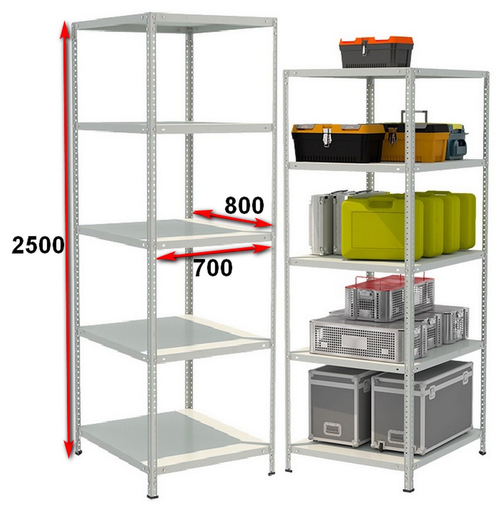 Стеллаж металлический до 150 кг, 5 полок Металл-завод СТФ 785-2,5 2500х700х800 мм - фото