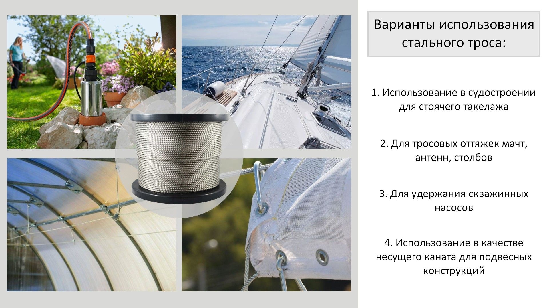 Трос 1,5 мм DIN 3053 1х19,жесткий, нержавеющая сталь А2 - фото