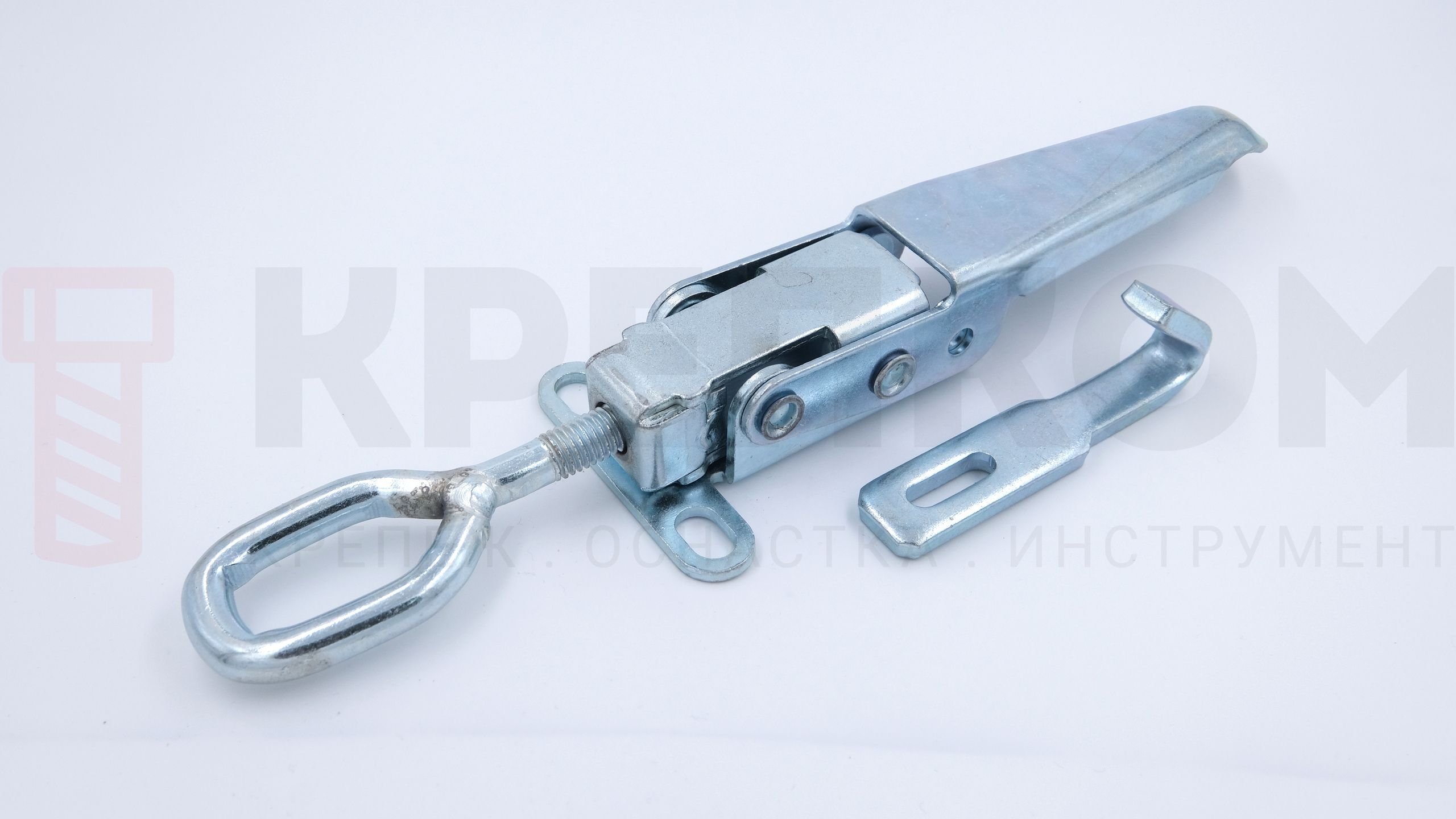 Замок-защелка регулируемый L=180 мм B79-2, оцинкованная сталь - фото