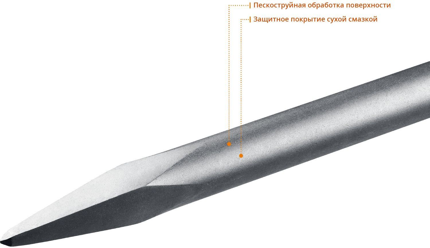 Зубило пикообразное 600 мм HEX 30 ЗУБР БУРАН 29375-00-600 - фото