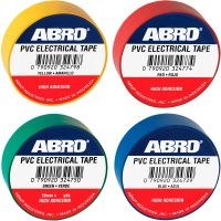 Изолента цветная с высокой адгезией Abro, ПВХ