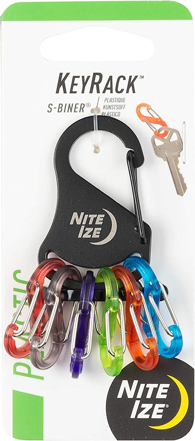 Набор пластиковых карабинов Nite Ize KeyRack, 6 шт (цветные/милитари) - фото