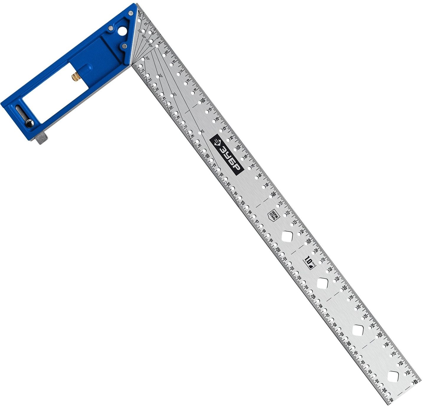 Рейсмус-угольник разметочный 400 мм с упором ЗУБР 34400-40, нержавеющая сталь, алюминий - фото